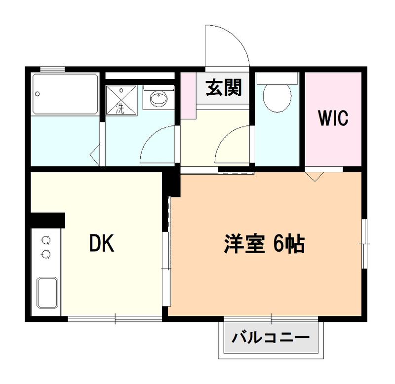 DWELL西所沢(1DK/1階)の間取り写真