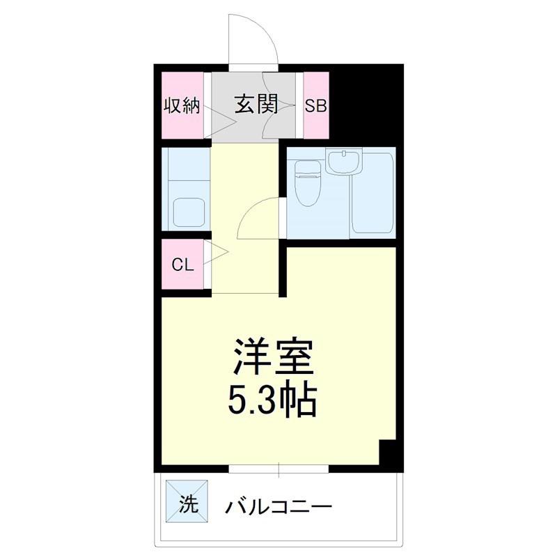 メイクスI八幡(ワンルーム/3階)の間取り写真