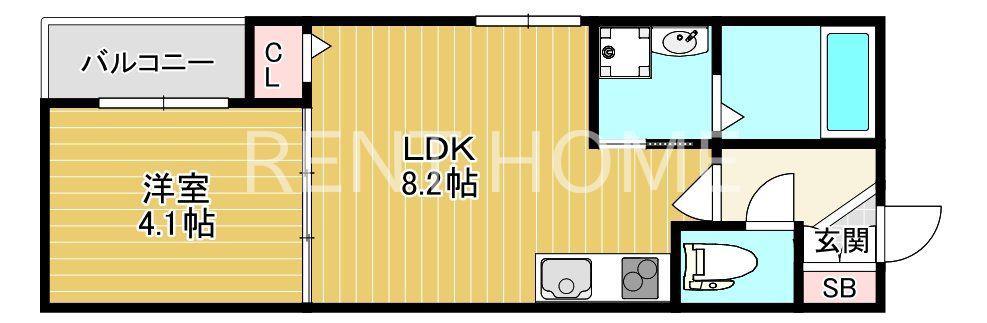 MANARIO(1LDK/2階)の間取り写真