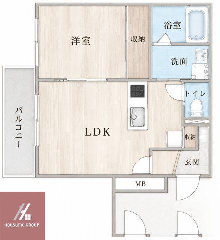 マノワール豊中玉井町(1LDK/3階)の間取り写真