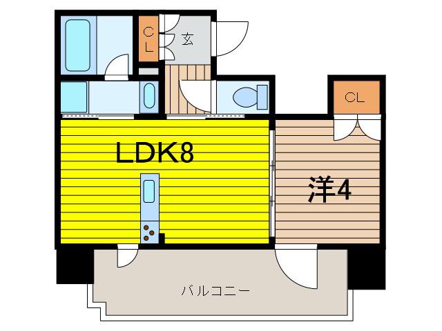 NEBEL浦和(1LDK/2階)の間取り写真
