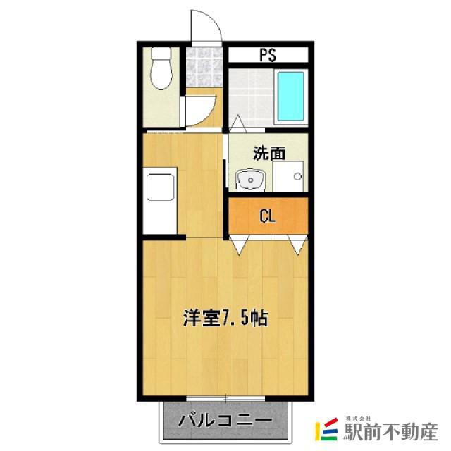 HIROコーポ前津A(1K/1階)の間取り写真