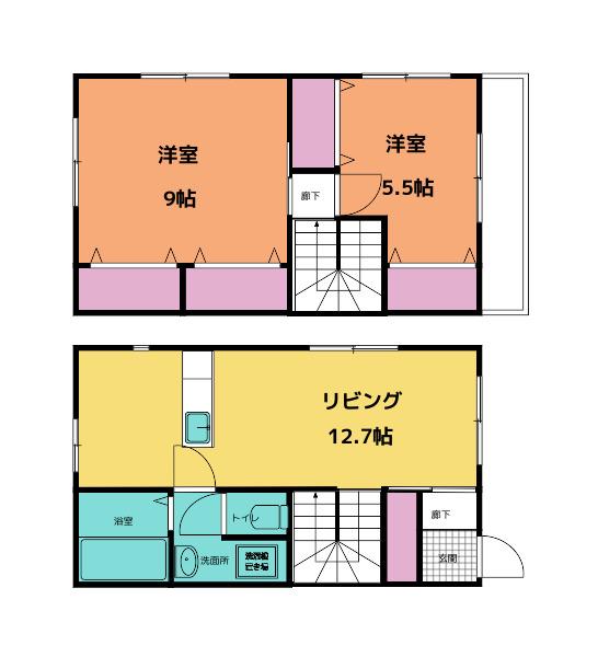 サバトシティリアンZ(2LDK/1階)の間取り写真
