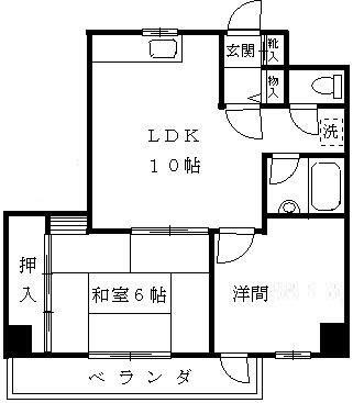 ライプワン目白(2LDK/3階)の間取り写真