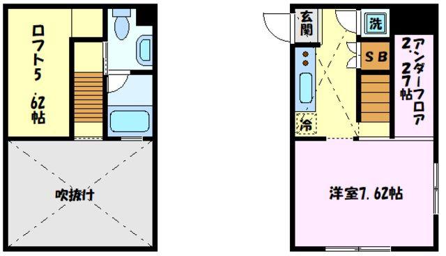 パーシモンI(ワンルーム/2階)の間取り写真