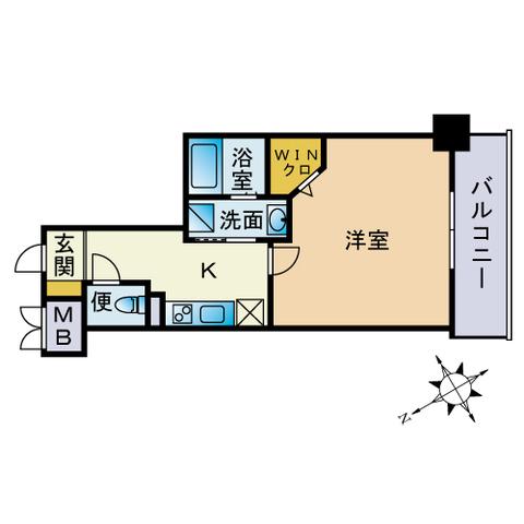 LUXCAS香椎浜(1K/3階)の間取り写真