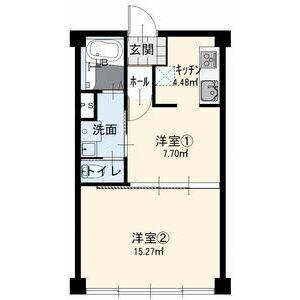 コンフォート二番(1DK/1階)の間取り写真