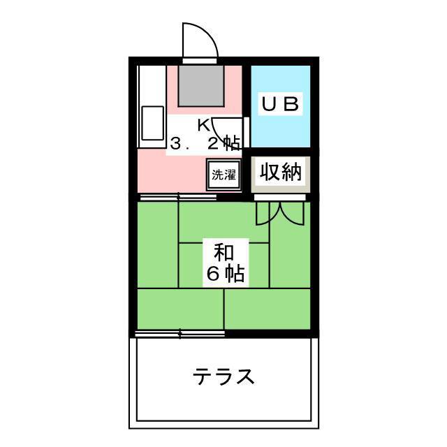 ファミーユ上石神井(1K/1階)の間取り写真