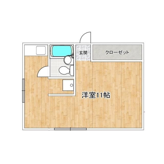 コーポ小松(ワンルーム/1階)の間取り写真
