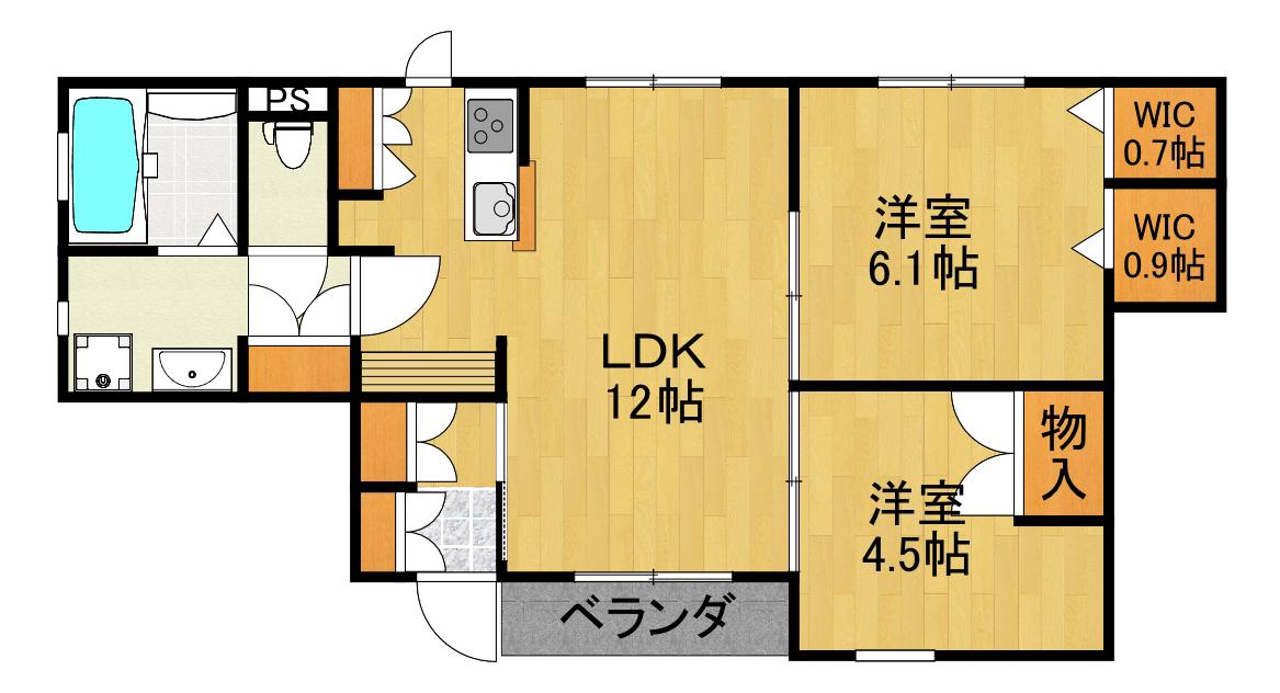 THE FORT MYORENNJI(2LDK/1階)の間取り写真