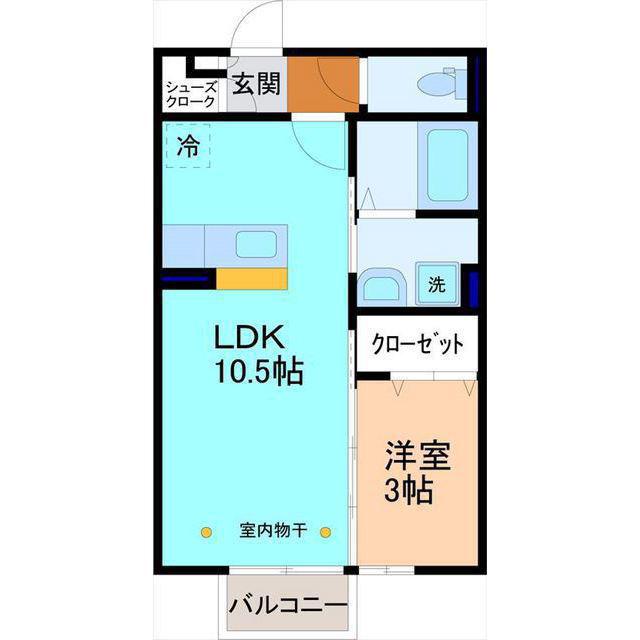 セジュールアリーナ(1LDK/1階)の間取り写真