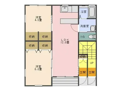 YK-1(2LDK/1階)の間取り写真