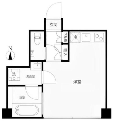 FLEG西麻布VIERGE(ワンルーム/1階)の間取り写真