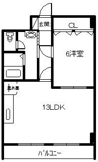 丸タカビル(1LDK/4階)の間取り写真
