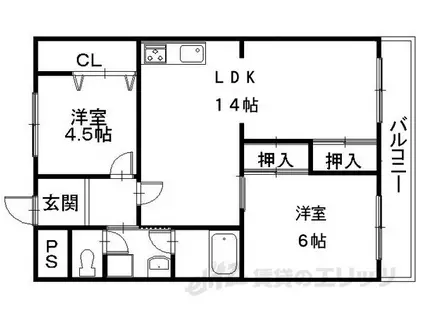 メゾンインペリアル(2LDK/2階)の間取り写真