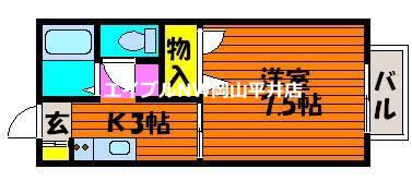 フェニックスE(1K/1階)の間取り写真