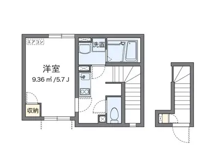 クレイノ久我山(1K/2階)の間取り写真