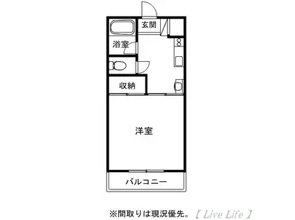 ホワイトスクエア(1K/2階)の間取り写真
