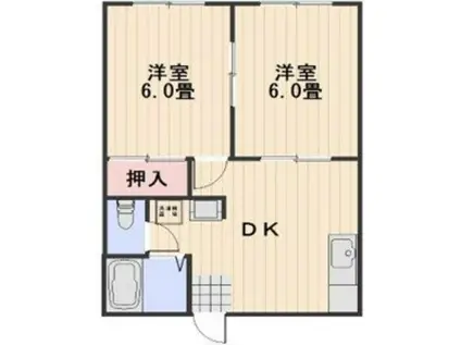 サンコート芳泉A棟(2DK/1階)の間取り写真