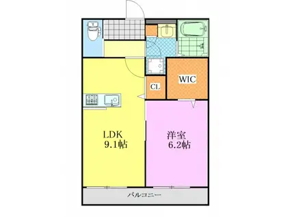 クーアヴァン(1LDK/3階)の間取り写真