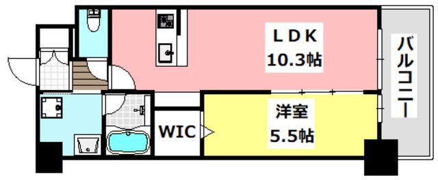 ストーリア茨木(1LDK/10階)の間取り写真