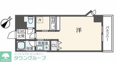 フェルテ高波(1K/4階)の間取り写真
