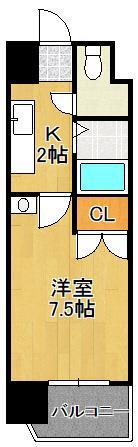 ニューサンリバー7番館(1K/2階)の間取り写真