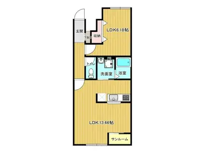 ネクストステージ(1LDK/1階)の間取り写真