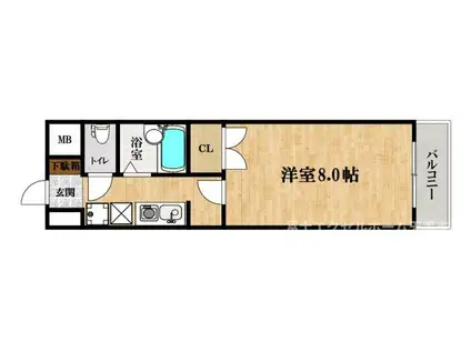 ヒストリカル堺(1K/5階)の間取り写真