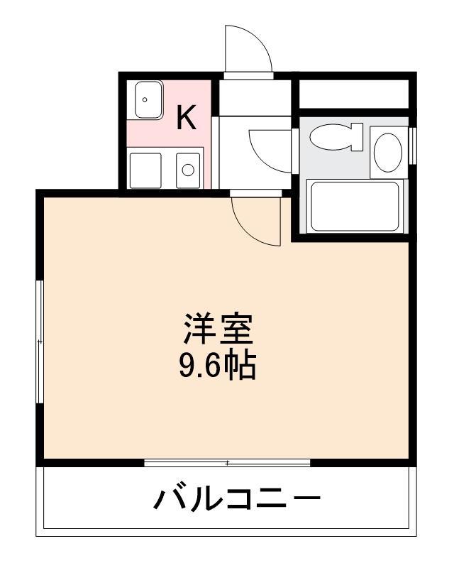 コーポリバーサイド(1K/1階)の間取り写真