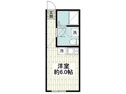 WITH PLACE大岡ウィズプレイスオオオカ(ワンルーム/1階)の間取り写真