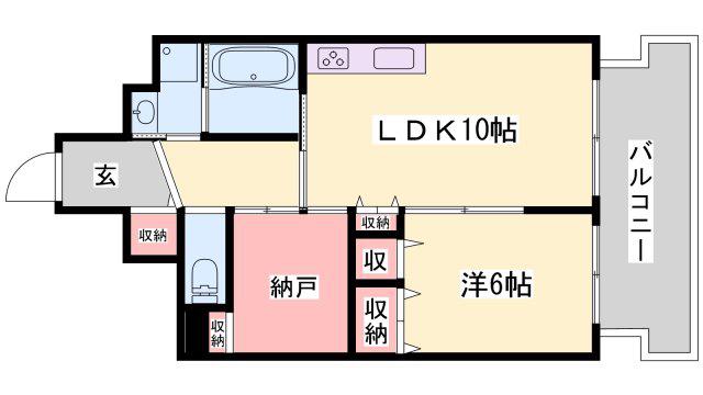 エイジングコート姫路(1LDK/9階)の間取り写真