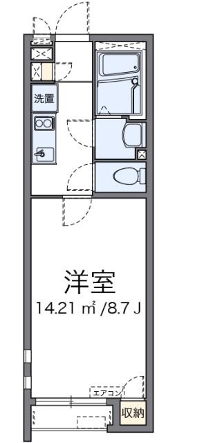 クレイノルピナス参番館(1K/1階)の間取り写真
