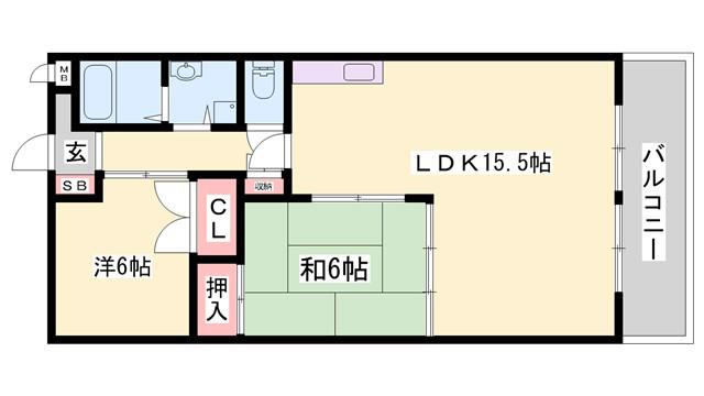 ヴィラ・プリマベーラ(2LDK/1階)の間取り写真