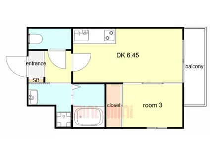 コートデイジー(1DK/3階)の間取り写真