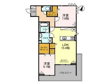 BELLEVILLE桜木町(2LDK/3階)の間取り写真