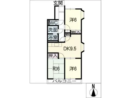 グリーンハイツ大谷(3DK/1階)の間取り写真