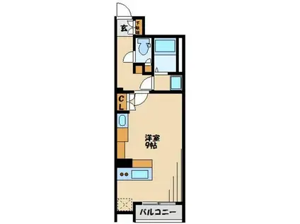 ミランダ白樺VI(ワンルーム/1階)の間取り写真