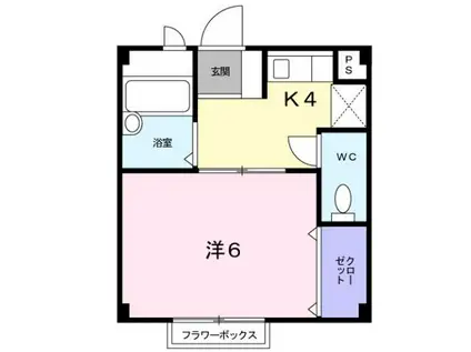 エバーグリーン森(1K/2階)の間取り写真