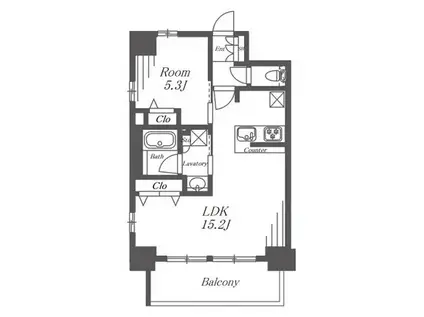 プレサンス ロジェ 車道駅前サウス(1LDK/12階)の間取り写真