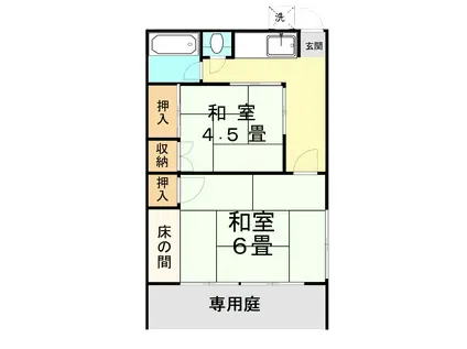 VIVA八王寺(2K/1階)の間取り写真