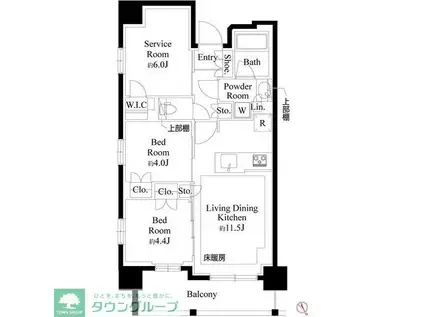 プレシス上福岡(2SLDK/8階)の間取り写真