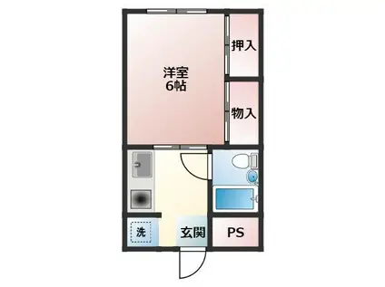 VICENTINA(1K/1階)の間取り写真