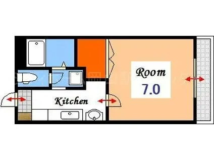 マーベリーナ(1K/3階)の間取り写真