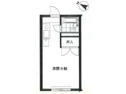 コーポ二葉2号A(1K/1階)の間取り写真