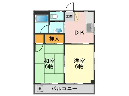 グレースハイツ(2DK/3階)の間取り写真