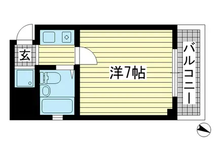 リーグレック元町(1K/4階)の間取り写真
