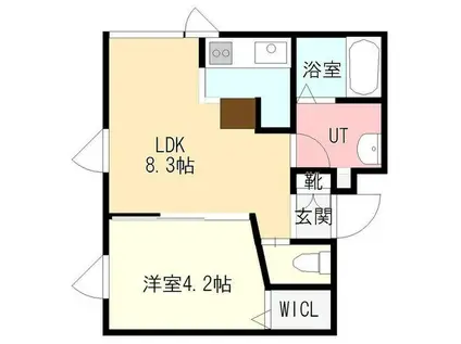 ラ・テラス(1DK/3階)の間取り写真