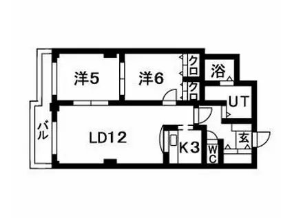 エクセラン20(2LDK/3階)の間取り写真