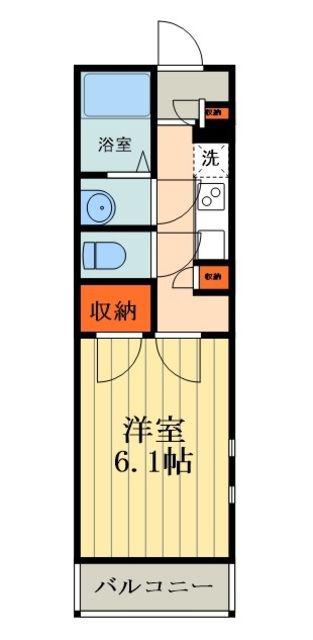 クレイノフラットメイト桜(1K/2階)の間取り写真